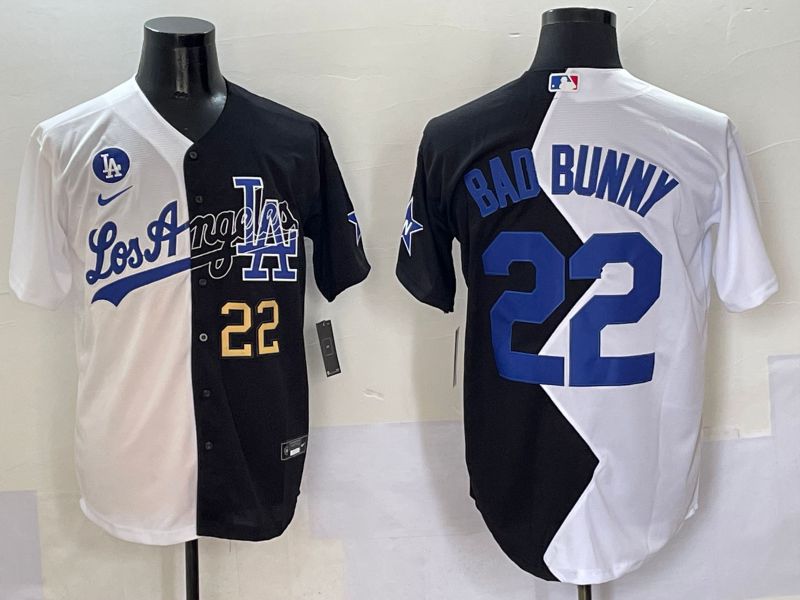 Men Los Angeles Dodgers #22 Bad bunny Black White Game Nike 2025 MLB Jersey style 4->los angeles dodgers->MLB Jersey